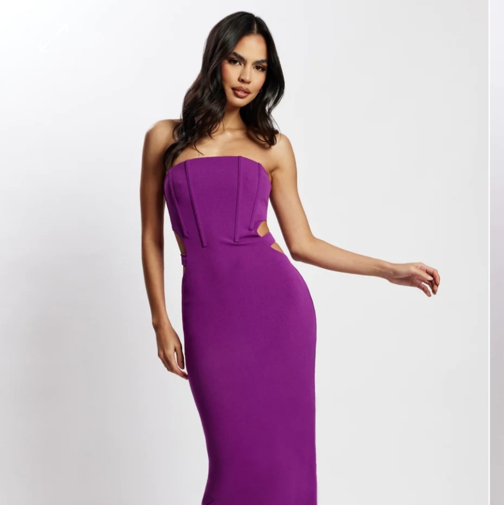 Meshki CATHERINECut Out Midi Dress - Violet size XL - Picture 5 of 7
